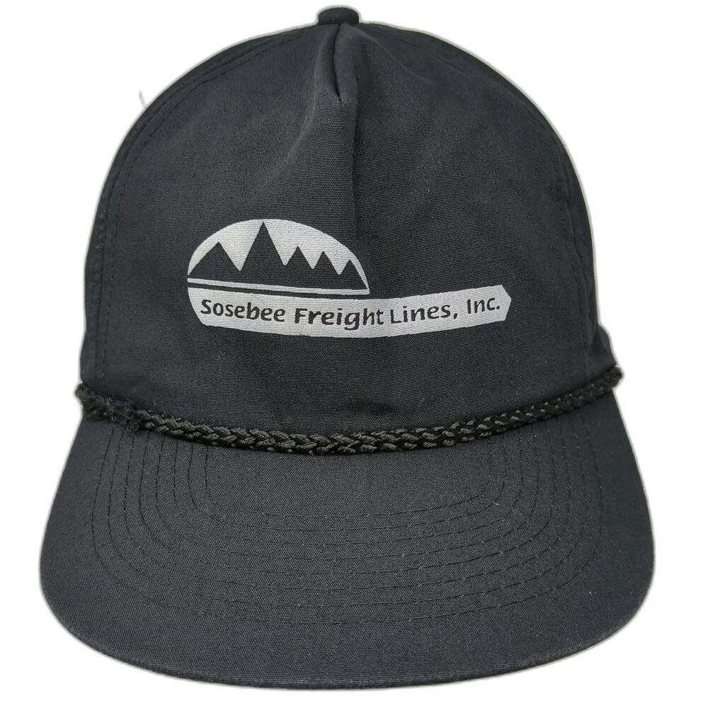 Cobra Caps 5 Panel Black One Size Sosebee Freight Lines Rope Snapback Hat Logo